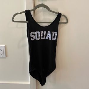 Graphic Black Bodysuit